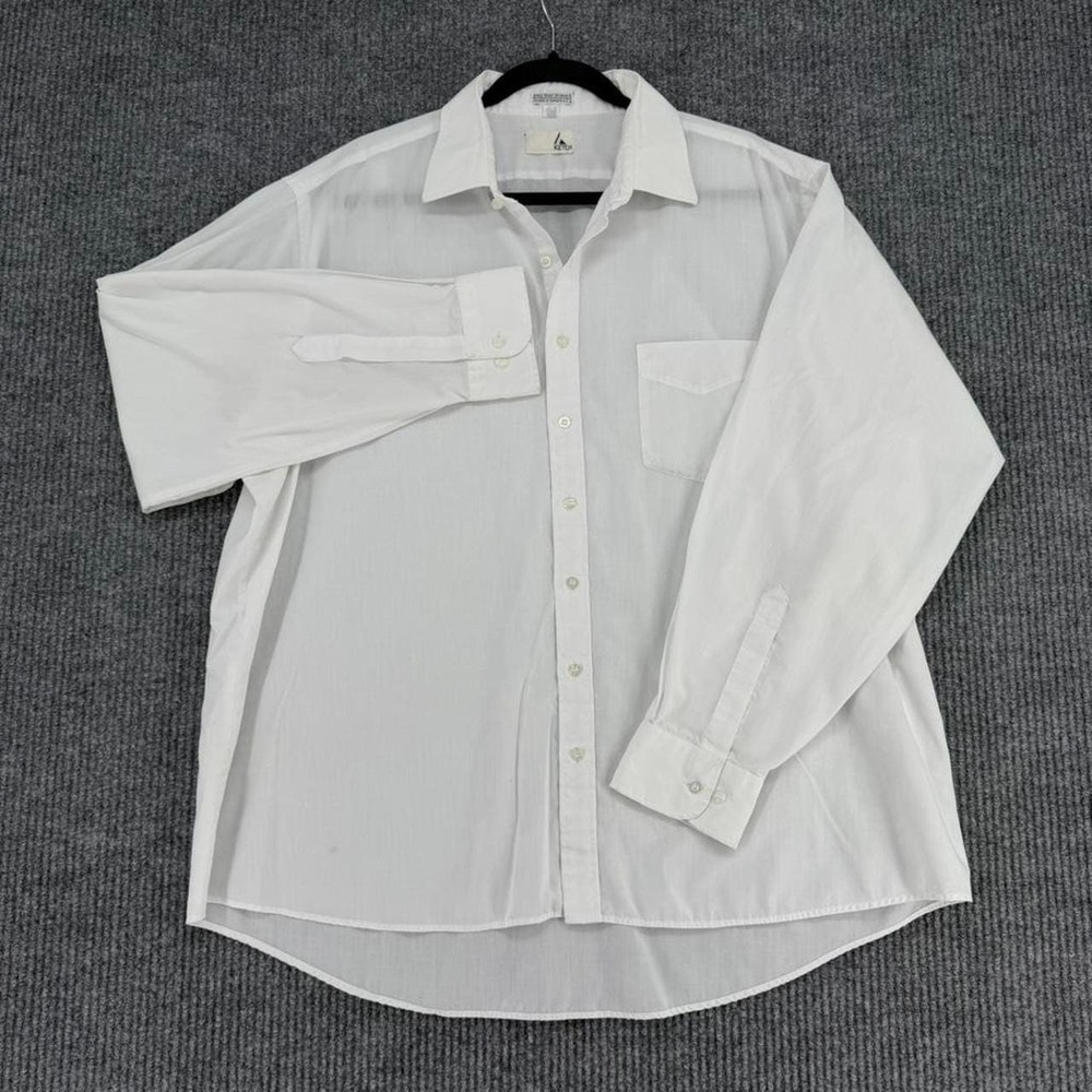 Vintage Ketch white button up shirt lightweight single needle Taiwan men's 18 35
